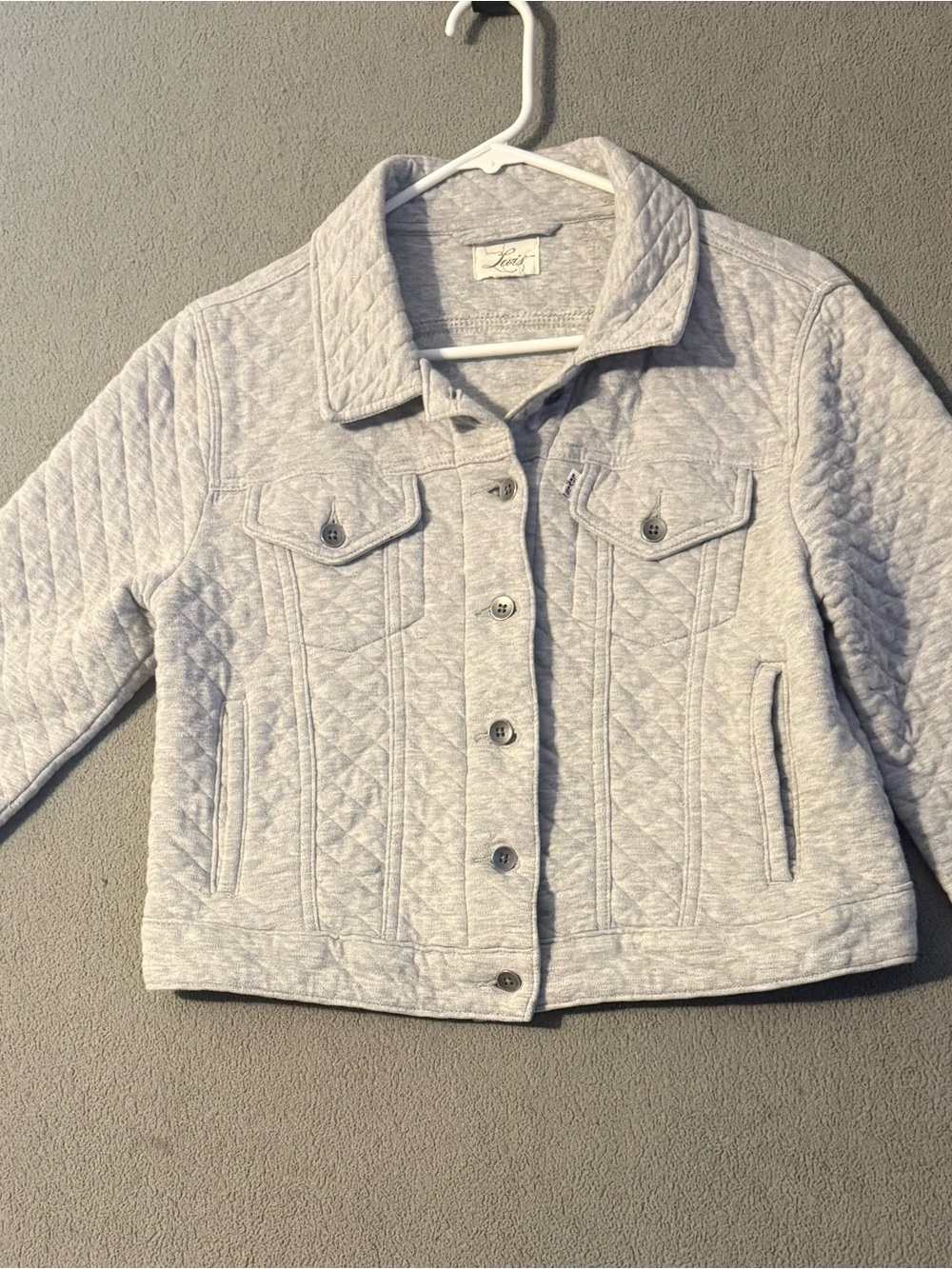 Levi's Quilted Light Gray Kids Jean Jacket